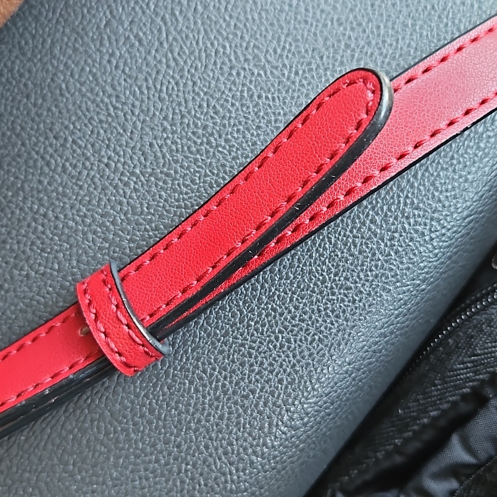 Calvin Klein Handbag Replacement Strap Red / Silver Toned Hardware - Picture 6 of 7